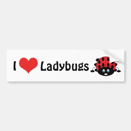 I Love Ladybugs Bumpersticker (Voorkant)