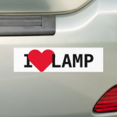 I Love Lamp Bumpersticker (Op auto)