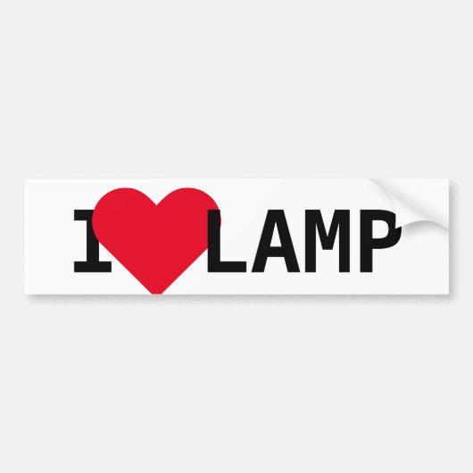 I Love Lamp Bumpersticker (Voorkant)