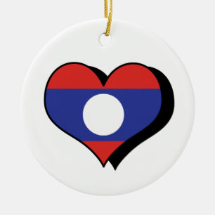 I Love Laos Flag Ornament