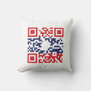 I Love Laos (Khoy Huk Lao) Flag QR Code   Lao Geek Kussen