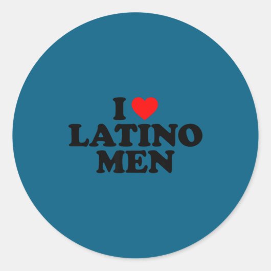 I Love Latino Men  Ronde Sticker (Voorkant)