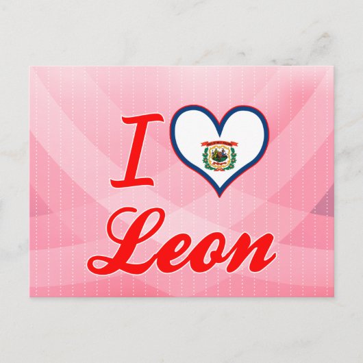 I Love Leon, West Virginia Briefkaart (Voorkant)
