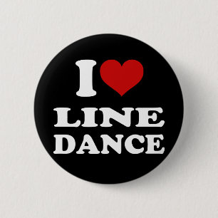 I Love Line Dance Ronde Button 5,7 Cm
