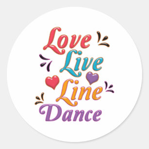 I Love Line Dance Ronde Sticker