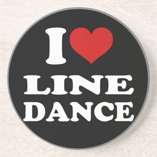I Love Line Dance Zandsteen Onderzetter (Voorkant)
