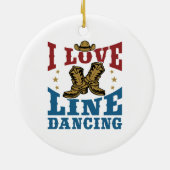 I Love Line Dancing Keramisch Ornament (Achterkant)