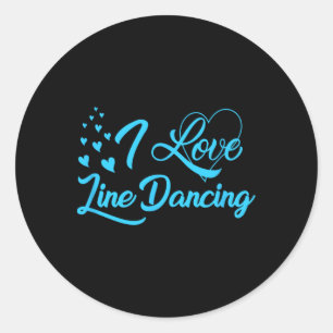I Love Line Dancing Line Dance Ronde Sticker
