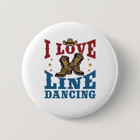 I Love Line Dancing Ronde Button 5,7 Cm (Voorkant)