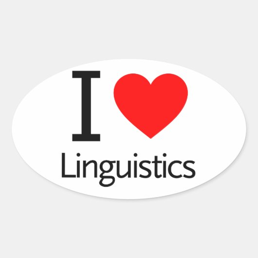 I Love Linguistics Ovale Sticker (Voorkant)