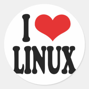 I Love Linux Ronde Sticker
