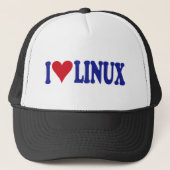 I Love Linux Trucker Pet (Voorkant)