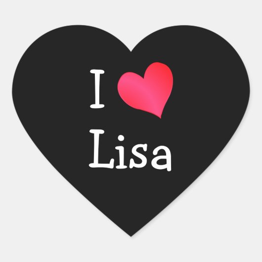 I Love Lisa Heart Sticker (Devant)