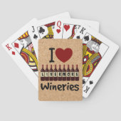 I Love Livermore Wineries Heart and Wine Bottles Pokerkaarten (Achterkant)