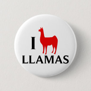 I Love Llamas Ronde Button 5,7 Cm
