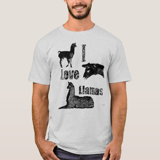 I Love Llamas T-shirt (Voorkant)