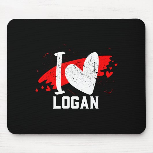 I Love Logan I Heart Logan  Muismat (Voorkant)