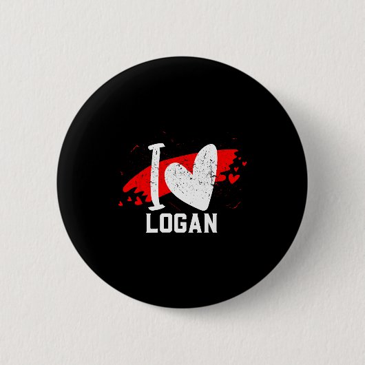I Love Logan I Heart Logan  Ronde Button 5,7 Cm (Voorkant)