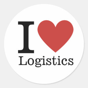 I ❤️ Love Logistics (voor werknemers) CUSTOM Ronde Sticker