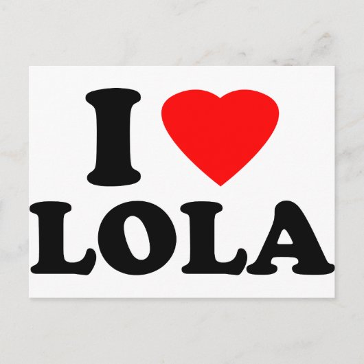 I Love Lola Briefkaart (Voorkant)