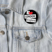 I Love London England Ronde Button 5,7 Cm (In situ)