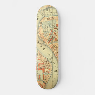 I Love London - Old  Map River Thames Skateboard