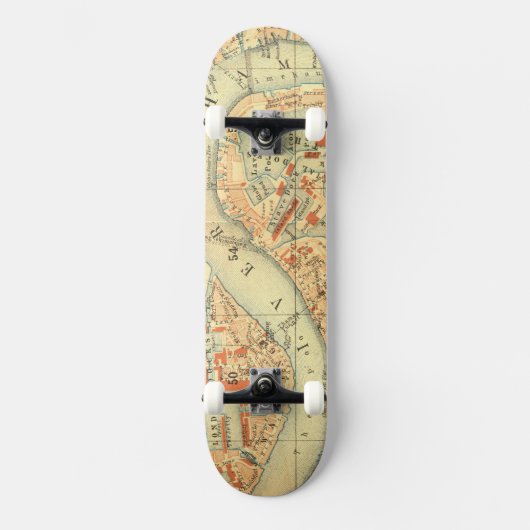 I Love London - Old Map River Thames Skateboard (Voorkant)