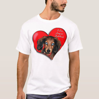 I Love Longcoat Dachshunds T-shirt