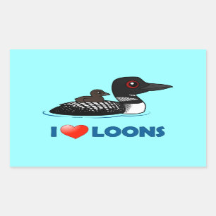 I Love Loons Rechthoekige Sticker