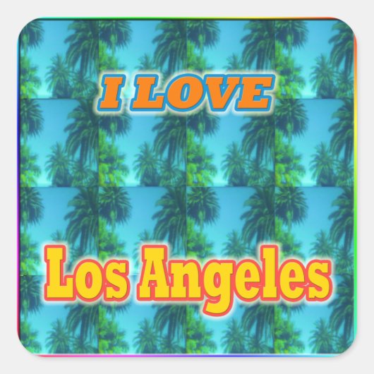 I LOVE Los Angeles 16 Palms Sticker (Devant)