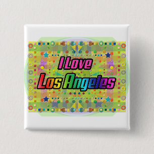 I Love Los Angeles Smile Bright button