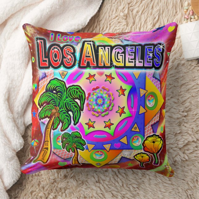 I LOVE Los Angeles Tropical Friends Coussin (Couverture)