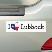 I Love Lubbock Texas Bumpersticker (Op auto)