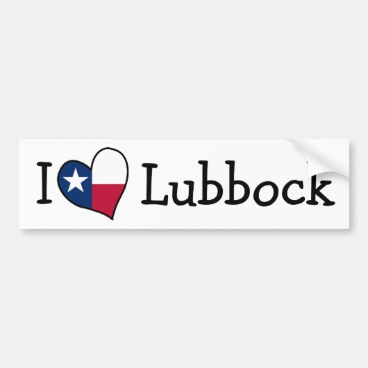 I Love Lubbock Texas Bumpersticker (Voorkant)