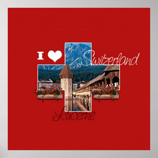 I love Lucerne, Suisse - Poster
