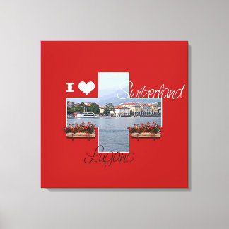I love Lugano, Suisse - Toile enveloppée