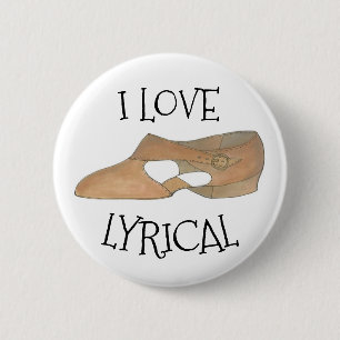 I Love Lyrical Tan Modern Dance Teacher Shoe Ronde Button 5,7 Cm