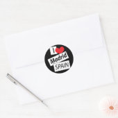 I Love Madrid Spain Ronde Sticker (Envelop)