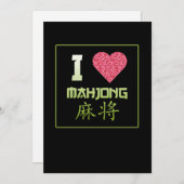 I Love Mahjong Game Mahjong Player Games Graphic Kaart (Voorkant / Achterkant)