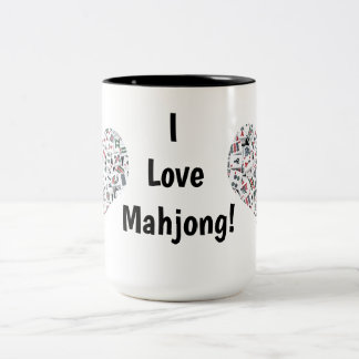 I Love Mahjong Mug Tweekleurige Koffiemok