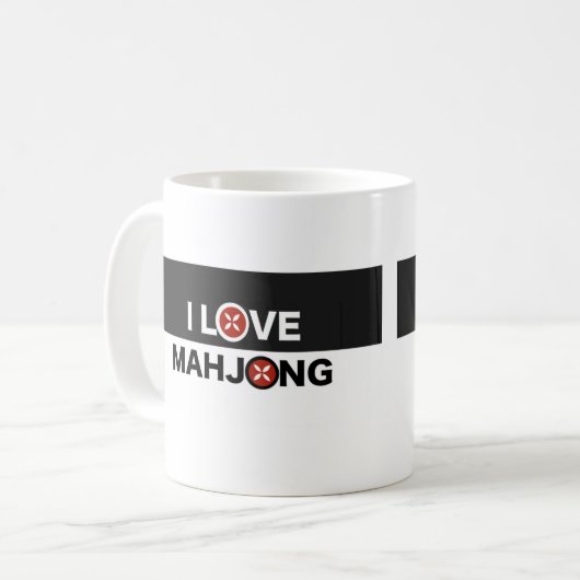 I Love Mahjong O Vervangen door MJ Flower Koffiemok (Voorkant links)