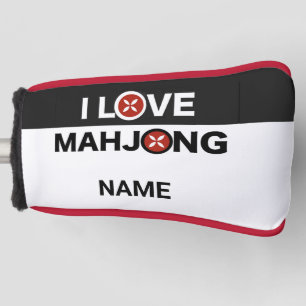 I Love Mahjong O Vervangen w / MJ Flower Golf Hoes Golfheadcover