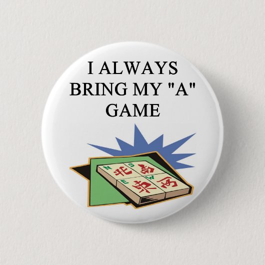 i love mahjong player ronde button 5,7 cm (Voorkant)