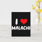 I Love Malachi - Heart - Name  Kaart (Gele Bloem)