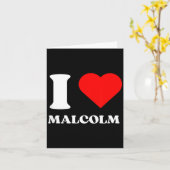 I Love Malcolm I Heart Malcolm Name Y2k Valentines Kaart (Gele Bloem)