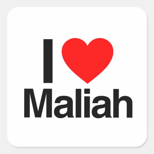 i love maliah vierkante sticker (Voorkant)