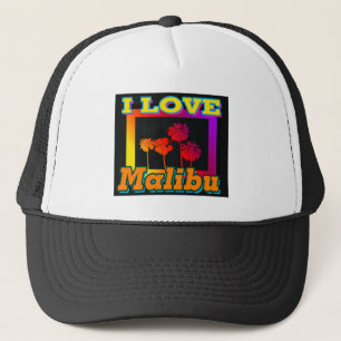 I LOVE Malibu Palm Trees in the Box Casquette