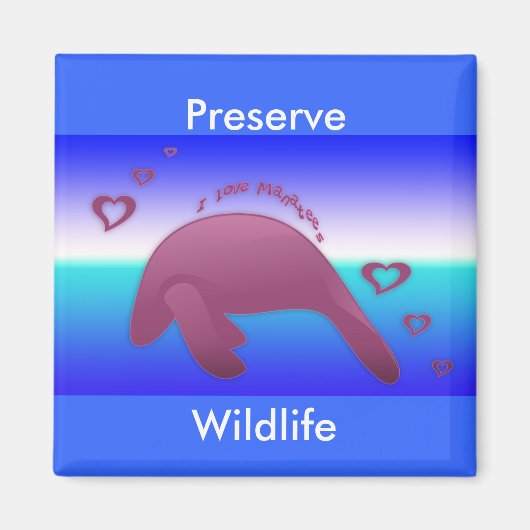 I Love Manatee Magneet (Voorkant)