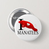 I Love Manatees Buttonnen Ronde Button 5,7 Cm (Voorkant /achterkant)