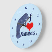 I Love Manatees Grote Klok (Hoek)
